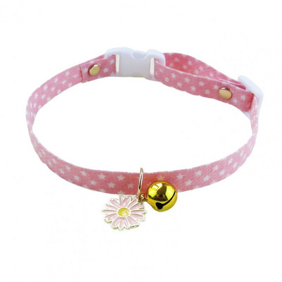 Ērta pavasara kaklasiksna ar zvana kulonu, regulējama mājdzīvnieka kaklarota maziem un vidējiem suņiem kaķiem zvana kakla siksna Drošs mājdzīvnieku aksesuārs