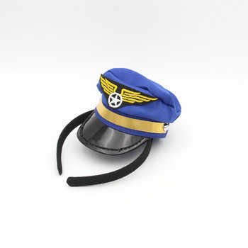 Cosplay Mini Police Officer Sailor Navy Airman καπέλο πιλότου για ενήλικα παιδιά Κεφαλόδεσμος για πάρτι αποφοίτησης Pet Cat Dog