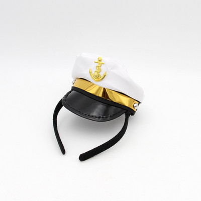 Cosplay mini rendőrtiszt tengerész haditengerészet repülős pilóta sapka felnőtt gyerekeknek ballagási parti fejpánt kisállat macska kutya fejdísz