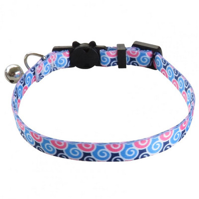 Kaķa kaklasiksna ar regulējamu metāla zvaniņu garuma lolojumdzīvnieka kakla aplis ģeometriskā apdruka, noņemama sprādze Kaķa kakla siksniņa mājdzīvnieku aksesuāri
