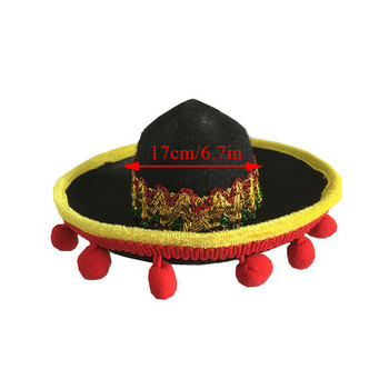 Mini Pet Dog Sun Hat Beach Party Straw Hat Dog Καπέλο μεξικάνικο στυλ για σκύλους και γάτες Διασκεδαστικό ψάθινο καπέλο Sombrero Cosplay Χριστουγεννιάτικη διακόσμηση