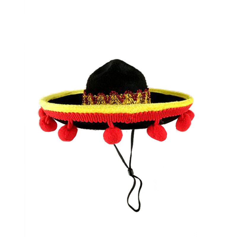 Mini Pet Dog Sun Hat Beach Party Straw Hat Dog Καπέλο μεξικάνικο στυλ για σκύλους και γάτες Διασκεδαστικό ψάθινο καπέλο Sombrero Cosplay Χριστουγεννιάτικη διακόσμηση