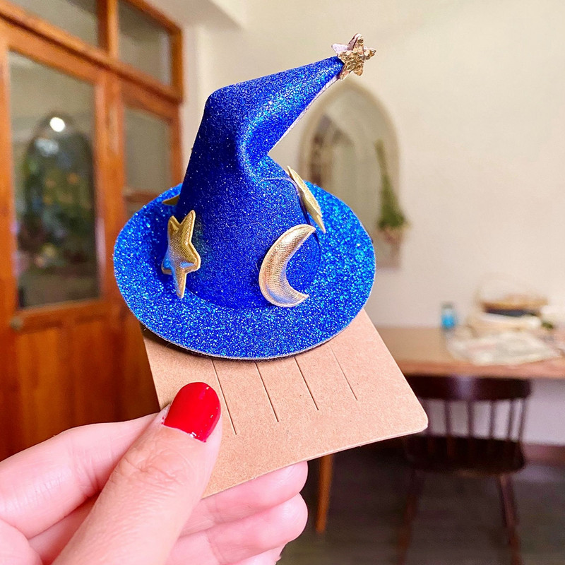 4Gb Bērnu raganas cepures matu sprādzes Mini Helovīna matu sprādzes Matu sprādzes ballītes festivāla galvassegas Halovīni Barrette matu aksesuārs