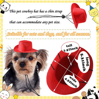 Καπέλο με στολές κατοικίδιων ζώων και καπέλο αστείου σκύλου Μπαντάνα Καπέλα δυτικού καουμπόι για πάρτι γενεθλίων για κατοικίδια Cosplay Αξεσουάρ καλλωπισμού