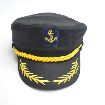 Възрастни яхти Военни шапки Лодка Капитан Кораб Моряк Капитан Костюм Шапка Регулируема шапка Морски адмирал на флота за мъже, жени