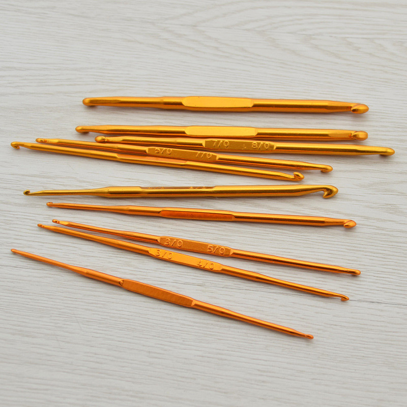 10 gab. Weave Amatniecības džemperis Adāmas metāla rokturi Amatniecības adatas Alumīnija oksīda dubultā gala tamboradata (2mm-10mm)