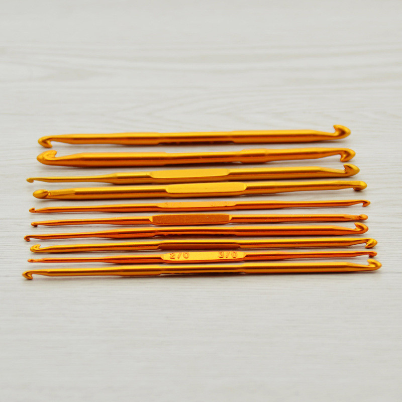 10 gab. Weave Amatniecības džemperis Adāmas metāla rokturi Amatniecības adatas Alumīnija oksīda dubultā gala tamboradata (2mm-10mm)