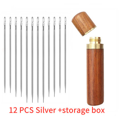 12 gab. Aklā adata Vecāka gadagājuma cilvēkiem, adatas puses caurums, roku šūšana, nerūsējošā tērauda šūšana bezadatas vītņošanai apģērbu šūšanas rīki