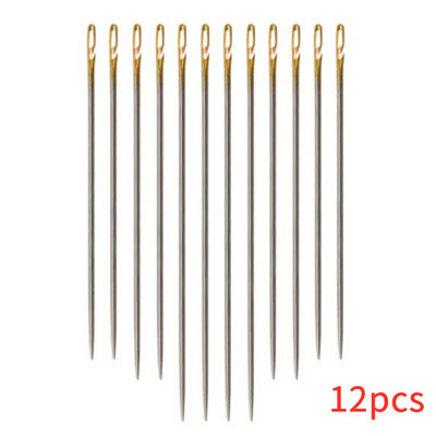 12 gab. Aklā adata Vecāka gadagājuma cilvēkiem, adatas puses caurums, roku šūšana, nerūsējošā tērauda šūšana bezadatas vītņošanai apģērbu šūšanas rīki