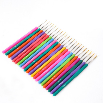 1PC 0,5-2,8 mm гумена дръжка куки за плетене на една кука метални игли за плетене прежди за плетене на една кука куки DIY инструменти за занаяти произволен цвят