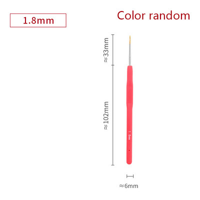 1PC 0,5-2,8 mm гумена дръжка куки за плетене на една кука метални игли за плетене прежди за плетене на една кука куки DIY инструменти за занаяти произволен цвят