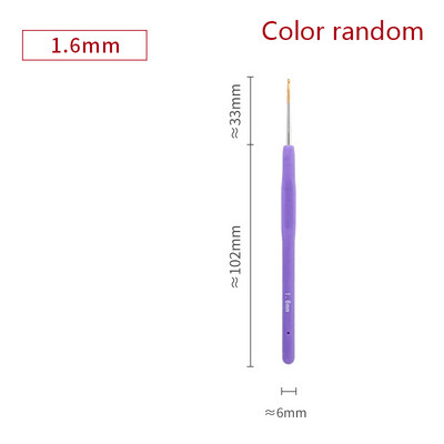 1PC 0,5-2,8 mm гумена дръжка куки за плетене на една кука метални игли за плетене прежди за плетене на една кука куки DIY инструменти за занаяти произволен цвят