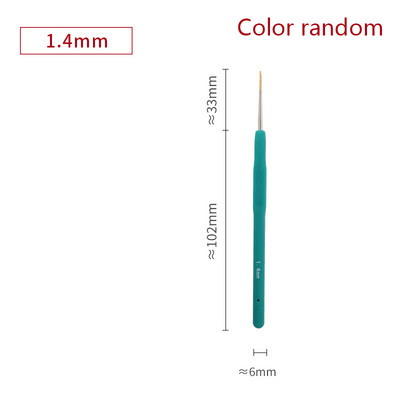 1PC 0,5-2,8 mm гумена дръжка куки за плетене на една кука метални игли за плетене прежди за плетене на една кука куки DIY инструменти за занаяти произволен цвят