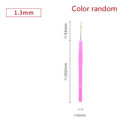 1PC 0,5-2,8 mm гумена дръжка куки за плетене на една кука метални игли за плетене прежди за плетене на една кука куки DIY инструменти за занаяти произволен цвят