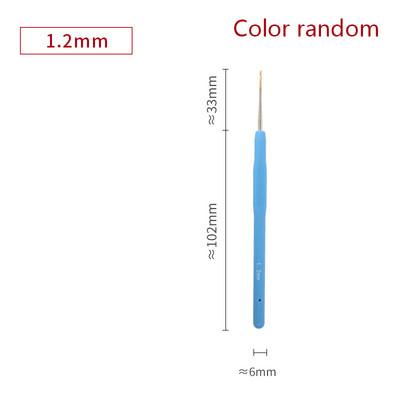 1PC 0,5-2,8 mm гумена дръжка куки за плетене на една кука метални игли за плетене прежди за плетене на една кука куки DIY инструменти за занаяти произволен цвят