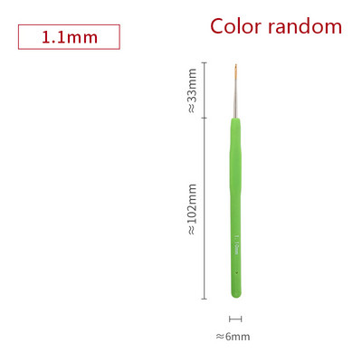 1PC 0,5-2,8 mm гумена дръжка куки за плетене на една кука метални игли за плетене прежди за плетене на една кука куки DIY инструменти за занаяти произволен цвят