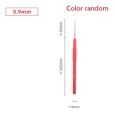 1PC 0,5-2,8 mm гумена дръжка куки за плетене на една кука метални игли за плетене прежди за плетене на една кука куки DIY инструменти за занаяти произволен цвят