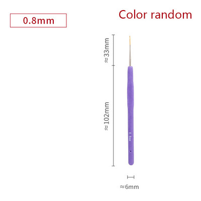 1PC 0,5-2,8 mm гумена дръжка куки за плетене на една кука метални игли за плетене прежди за плетене на една кука куки DIY инструменти за занаяти произволен цвят