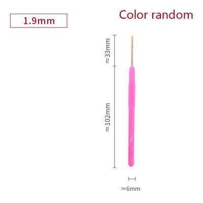 1PC 0,5-2,8 mm гумена дръжка куки за плетене на една кука метални игли за плетене прежди за плетене на една кука куки DIY инструменти за занаяти произволен цвят