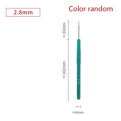 1PC 0,5-2,8 mm гумена дръжка куки за плетене на една кука метални игли за плетене прежди за плетене на една кука куки DIY инструменти за занаяти произволен цвят