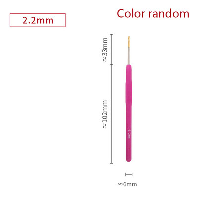 1PC 0,5-2,8 mm гумена дръжка куки за плетене на една кука метални игли за плетене прежди за плетене на една кука куки DIY инструменти за занаяти произволен цвят