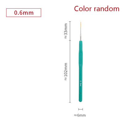 1PC 0,5-2,8 mm гумена дръжка куки за плетене на една кука метални игли за плетене прежди за плетене на една кука куки DIY инструменти за занаяти произволен цвят