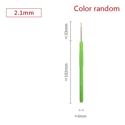 1PC 0,5-2,8 mm гумена дръжка куки за плетене на една кука метални игли за плетене прежди за плетене на една кука куки DIY инструменти за занаяти произволен цвят