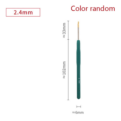 1PC 0,5-2,8 mm гумена дръжка куки за плетене на една кука метални игли за плетене прежди за плетене на една кука куки DIY инструменти за занаяти произволен цвят