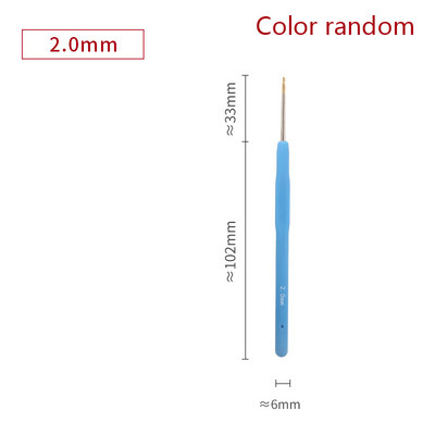 1PC 0,5-2,8 mm гумена дръжка куки за плетене на една кука метални игли за плетене прежди за плетене на една кука куки DIY инструменти за занаяти произволен цвят