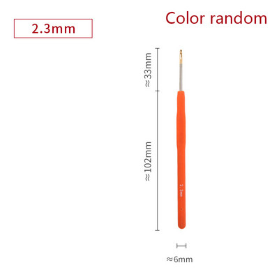 1PC 0,5-2,8 mm гумена дръжка куки за плетене на една кука метални игли за плетене прежди за плетене на една кука куки DIY инструменти за занаяти произволен цвят