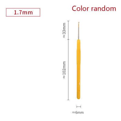 1PC 0,5-2,8 mm гумена дръжка куки за плетене на една кука метални игли за плетене прежди за плетене на една кука куки DIY инструменти за занаяти произволен цвят