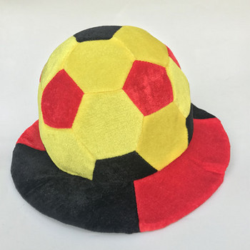 Carnival Party Boy Football Fans Καπέλο αστείο καπέλο Λευκό μαύρο ποδόσφαιρο Κεφαλή κεφαλής για ενήλικες Cosplay ντύσιμο αξεσουάρ