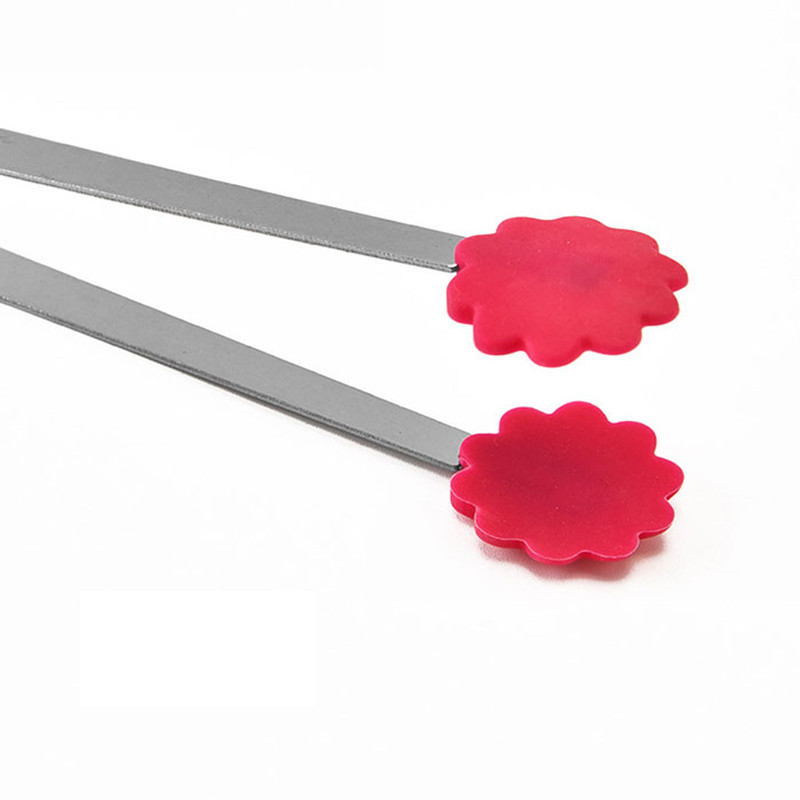 1Gb Pārnēsājamas knaibles Creative silikona klipsis, neslīdošs nerūsējošā tērauda mini pārtikas ledus kvadrātveida cukurs BBQ klips Virtuves instrumenti knaibles