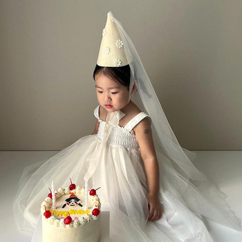 Κορέα προμήθειες για πάρτι γενεθλίων Καπέλο Ins Daisy Headband Καπέλα κορώνα για πάρτι για πρώτη φορά γενεθλίων για κοριτσάκια φωτογραφικά στηρίγματα