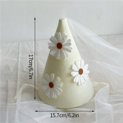 Korejas dzimšanas dienas svinību piederumi Cepure Ins Margrietiņas galvas saite Dekorācija Pirmās dzimšanas dienas ballītes kroņa cepures meiteņu foto rekvizīti