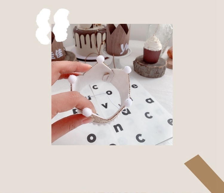 Zsákvászon korona baba 1. születésnapi parti fejdísz vászon filc korona sapka