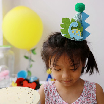 Деца Честит рожден ден Шапка Парти Корона Динозавър Космическа Акула Русалка Лента за коса Момиче Момче Първа шапка за душ