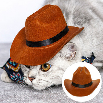 Αστεία καπέλο κατοικίδιων ζώων για σκύλο γάτα Western Cowboy καπέλο φωτογραφικό στήριγμα Universal σκουφάκι σκύλου για το Halloween Christmas Street Party Αξεσουάρ για κατοικίδια