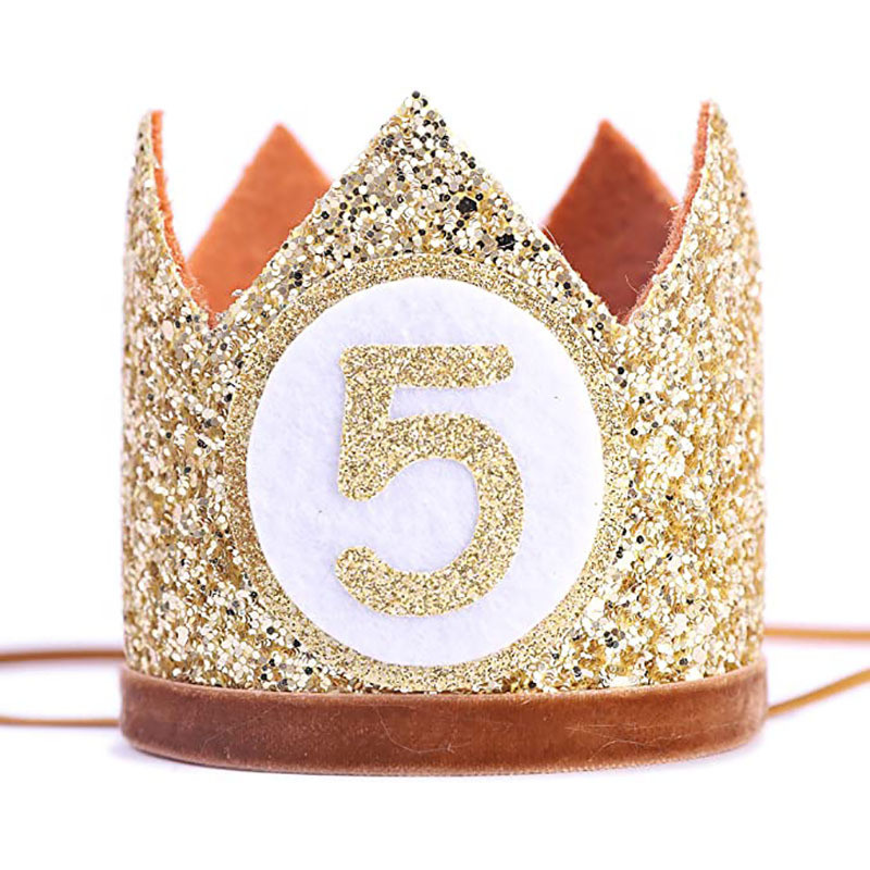 Baby Shower Gold Party Crown Pirmā bērnu dzimšanas dienas cepure 3 gadus veca dzimšanas dienas galvassegu dekorēšana fotorekvizīti