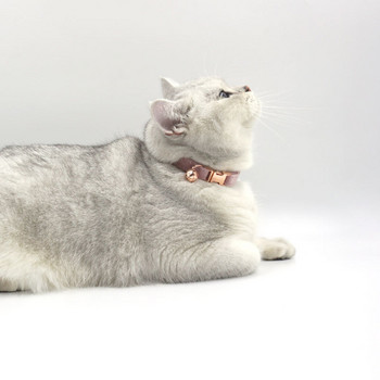 Βελούδινο κολάρο γάτας με κουδούνι μονόχρωμο κολιέ για κουτάβι Τσιουάουα Ρυθμιζόμενο κατά της απώλειας Αξεσουάρ για κατοικίδια με παπιγιόν σκύλου