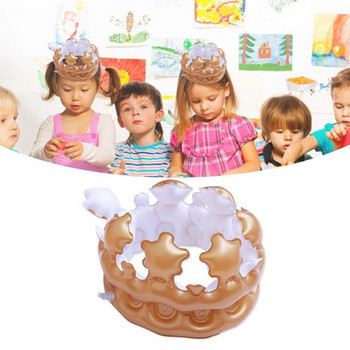 Φουσκωτό χρυσό στέμμα Παιδικά καπέλα γενεθλίων για ενήλικες Καπέλο βασιλιά Διακόσμηση πάρτι για παιχνίδι Δημιουργικό φουσκωμένο δώρο πάρτι σταδίου