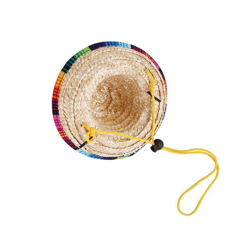 Χαριτωμένο καπέλο κατοικίδιων εξωτερικών χώρων για σκύλο ψάθινο καπέλο μεξικάνικου στυλ Καπέλο παραλίας για μικρούς μεσαίους σκύλους Γάτες Chihuahua Αξεσουάρ για κατοικίδια