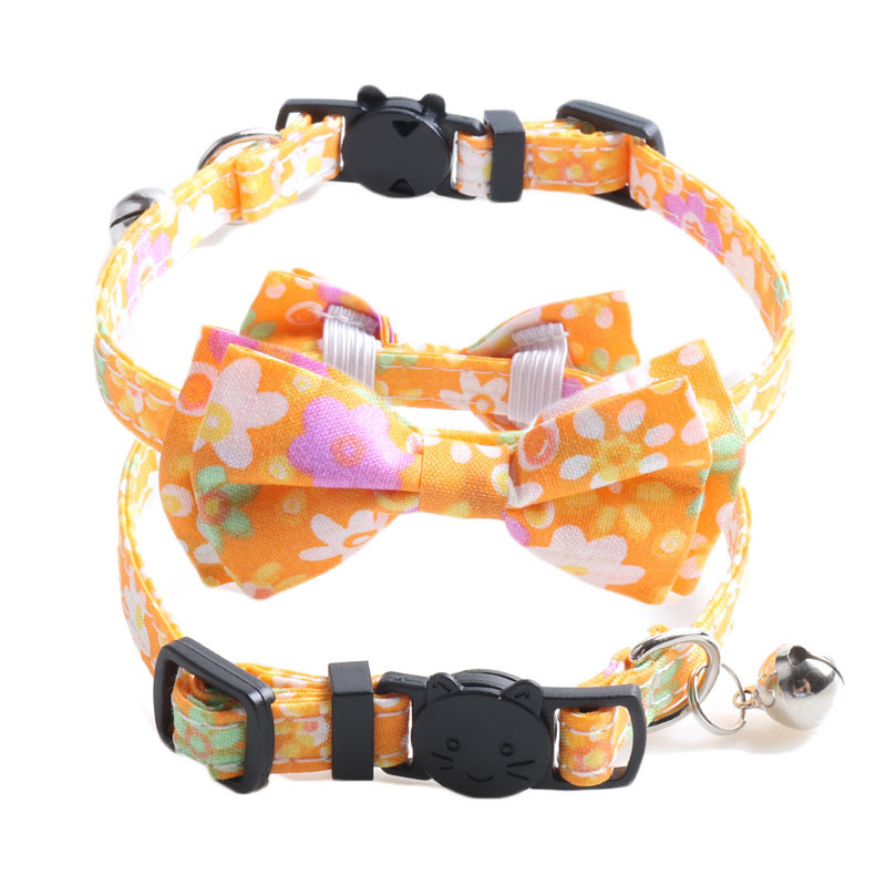 Floral Animal de companie Guler pentru pisici Accesorii pentru câini Colier cu clopoțel Chaturi Arc Bandana Colier floarea-soarelui Rechizite pentru capre Breakaway Charm