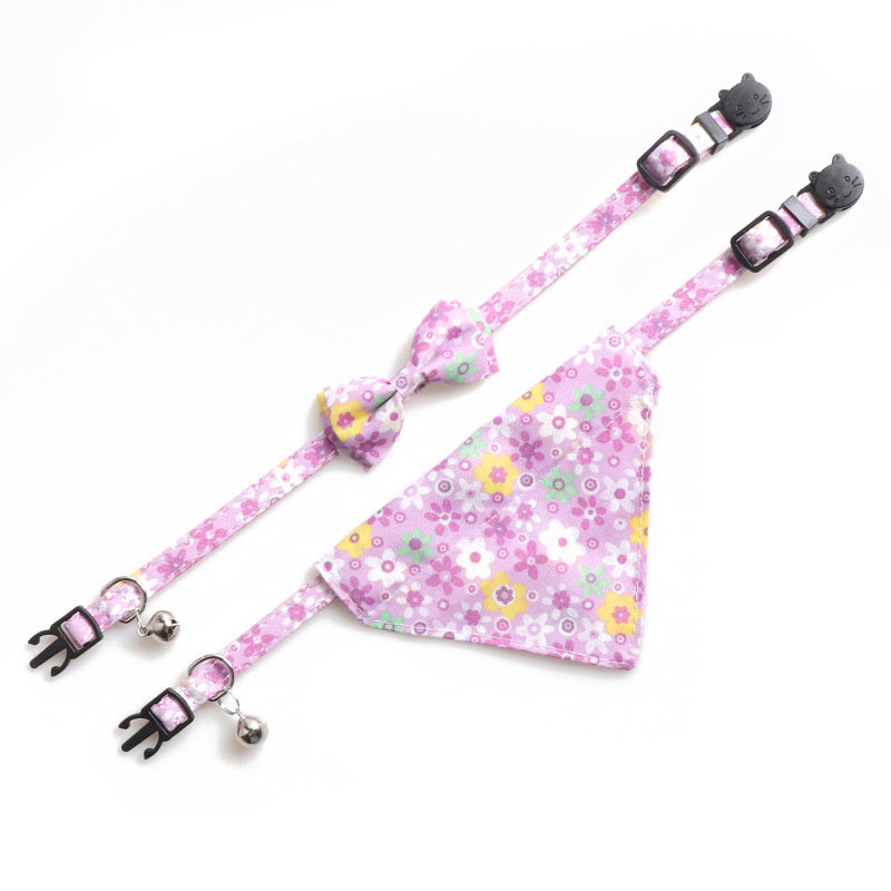 Floral Animal de companie Guler pentru pisici Accesorii pentru câini Colier cu clopoțel Chaturi Arc Bandana Colier floarea-soarelui Rechizite pentru capre Breakaway Charm