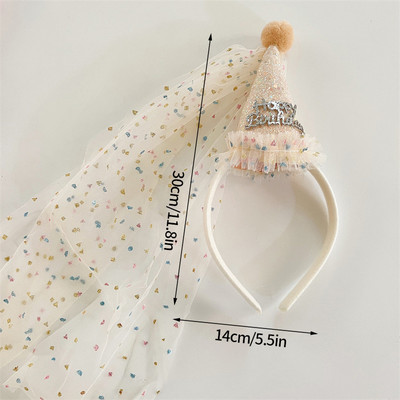 Bling Bling Születésnapi Kalap INS Babaparti kalap koreai stílusú hercegnős születésnapi kalapok Fényes fejfedős party sapka gyerekeknek fotó kellékek