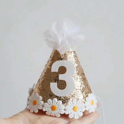 Bling Bling Születésnapi Kalap INS Babaparti kalap koreai stílusú hercegnős születésnapi kalapok Fényes fejfedős party sapka gyerekeknek fotó kellékek