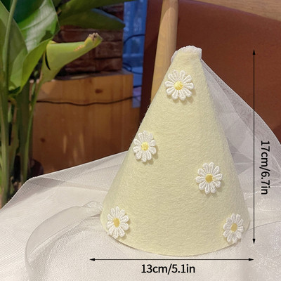 Lány édes Születésnapi Party Kalap Születésnapi Party Dekorációs Kellékek Fehér Korona Filc Fabric Party Hat Baby Shower Photo Props 모자