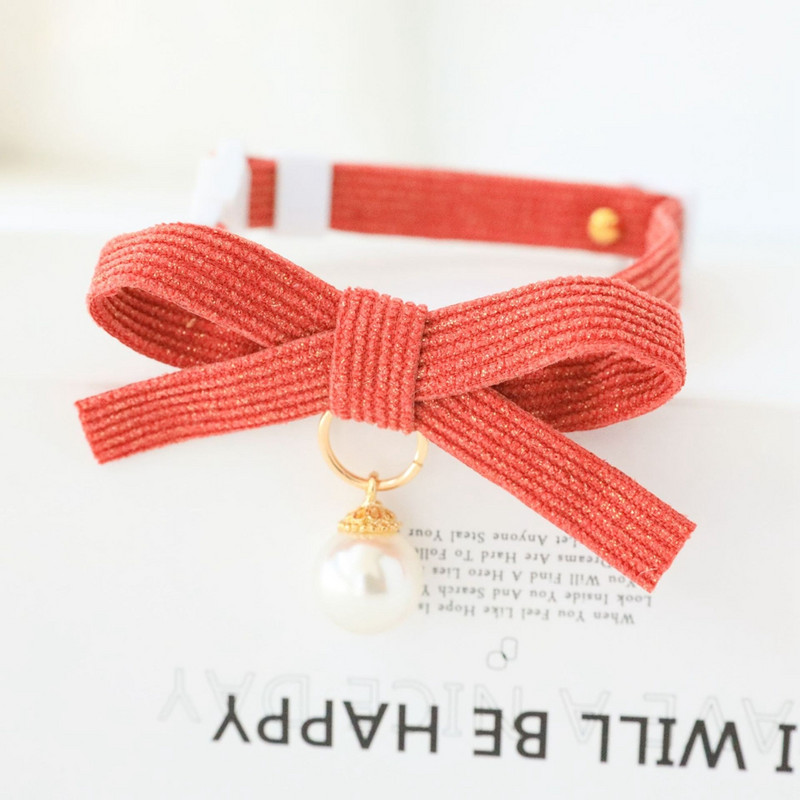 Pērļu kaķa kaklasiksna Breakaway ar tauriņu un pērļu kulonu kaķēnu drošības kaklasiksna Viegla, mīksta, izturīga mājdzīvniekiem un maziem suņiem