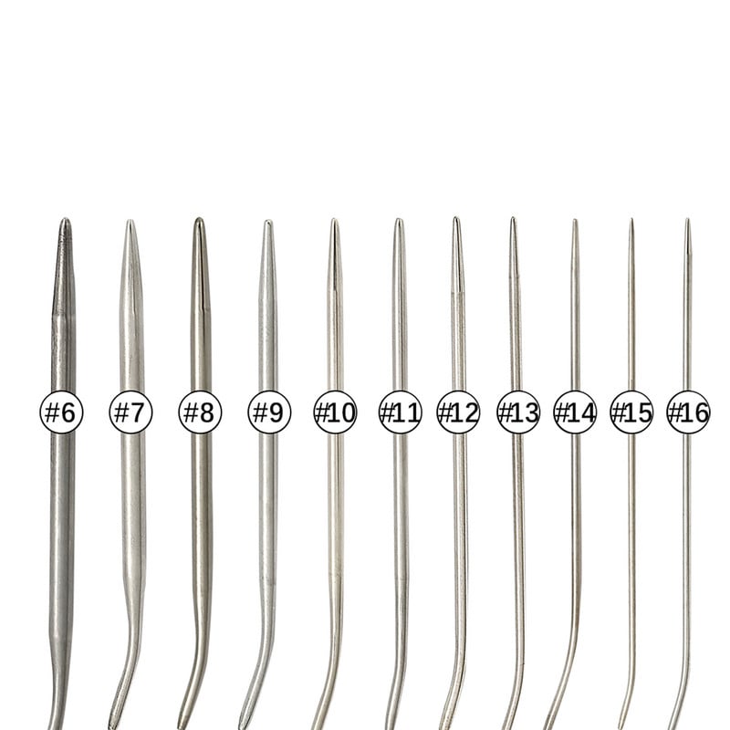 1,6–4,8 mm dobas adatas tamboradatas, izgatavotas adatas, apļveida adāmadatas, sīkrīki, apģērbi, šūšanas piederumi.