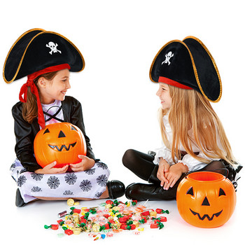 Пиратска шапка с принт на череп за Хелоуин Възрастни деца Косплей костюм Шапка за Хелоуин Маскарад Парти Сувенири Корсар Капачка Консумативи